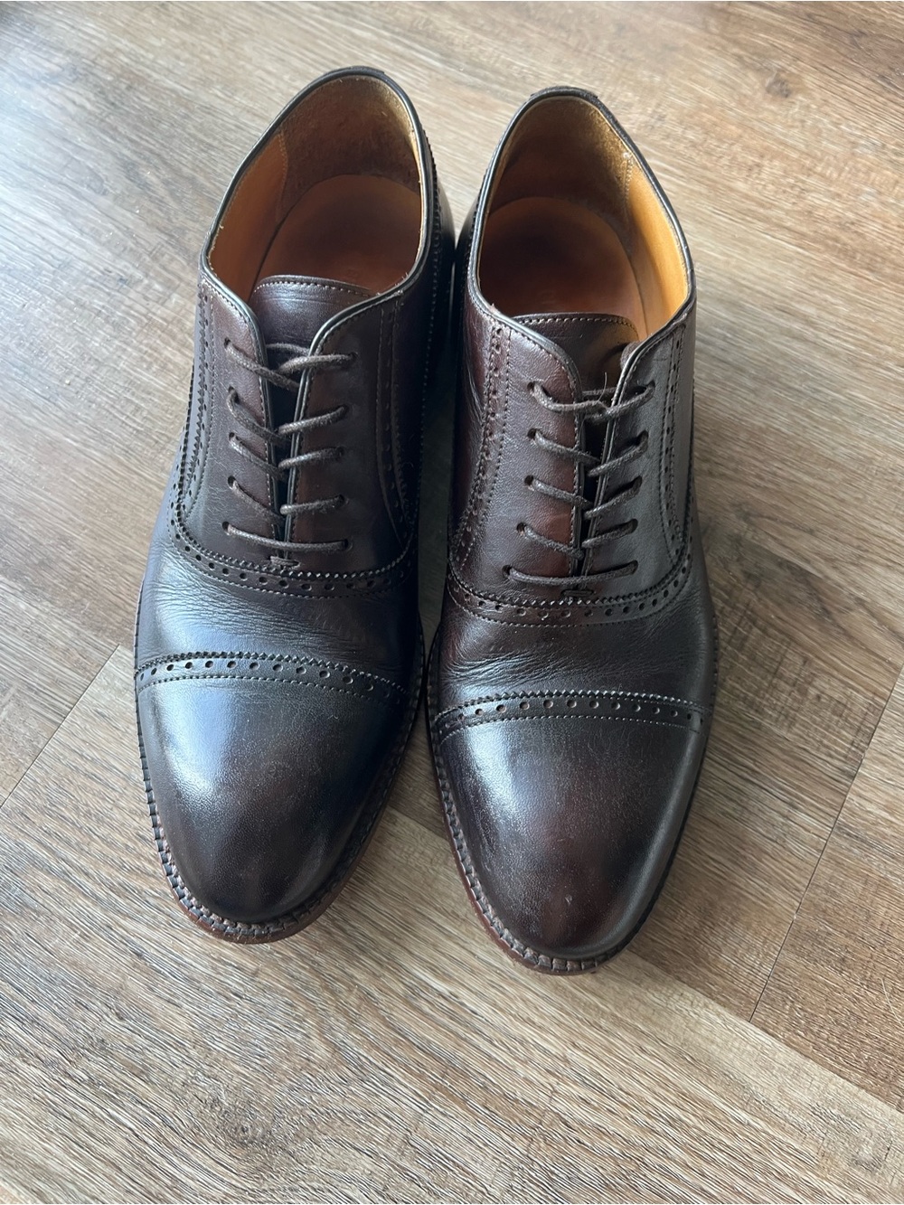 Beckett Simonon Dark Brown Cap-Toe Oxford Dress Shoes